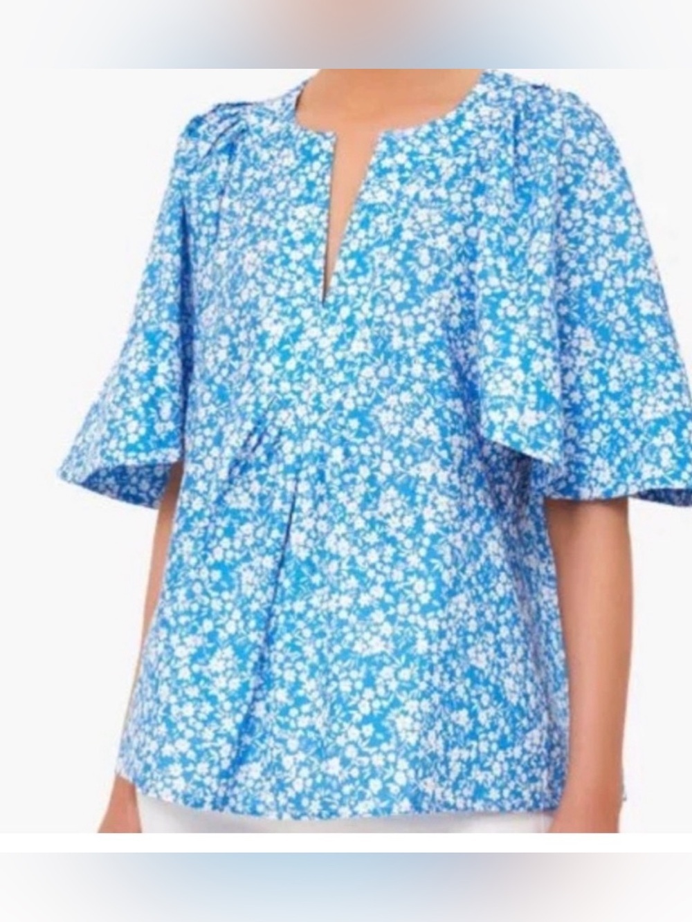 TUCKERNUCK BLOOMS ON BROAD FINLEY FLUTTER SLEEVE TOP S - Picture 3 of 9